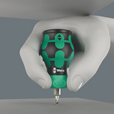 Wera Kraftform Kompakt Stubby Magazin RA 4, Bit-Satz schwarz/grün, 6-teilig, 1/4", mit Ratschenfunktion