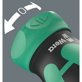 Wera Kraftform Kompakt Stubby Magazin RA 4, Bit-Satz schwarz/grün, 6-teilig, 1/4", mit Ratschenfunktion
