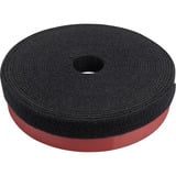 Digitus Klettband Kabelmanagement System, Pilzkopfband schwarz, selbstklebendes Pilzkopfband 5 Meter, Flausch und Klettband 10 Meter