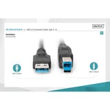 Digitus USB 3.2 Gen 1 Anschlusskabel USB-A > USB-B schwarz, 1,80 Meter