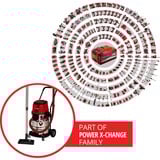 EINHELL TP-VC 36/30 S Auto - Solo, 36Volt (2x18V), Nass-/Trockensauger rot/edelstahl, ohne Akku und Ladegerät