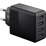 goobay 4-fach USB-Ladegerät (30W) schwarz schwarz