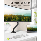 goobay Single-Monitorhalterung Gaming mit Gasdruckfeder schwarz, für Monitore von 17" - 49" (43 - 124cm)