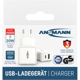 Ansmann Home Charger HC218PD, Ladegerät weiß, Power Delivery & Quick Charge