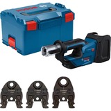Bosch Akku-Presswerkzeug GPT 18V-19 Professional solo, 18Volt, Kit TH, Pressmaschine blau, ohne Akku und Ladegerät, 3 Pressbacken Compact TH, in L-BOXX