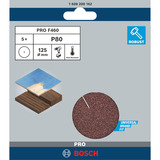 Bosch Schleifblatt F460 Expert for Wood and Paint, Ø 125mm, K80 5 Stück, für Bohrmaschinen