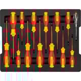 Bosch VDE Schraubendreher-Set PH/SL Professional, 14-teilig rot/gelb, 13 VDE-Schraubendreher, Phasenprüfer SL3, L-BOXX