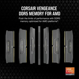 Corsair DIMM 32 GB DDR5-6000 (2x 16 GB) Dual-Kit, Arbeitsspeicher schwarz, CMK32GX5M2D6000Z38, VENGEANCE DDR5, AMD EXPO