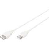 Digitus USB 2.0 Verlängerungskabel, USB-A Stecker > USB-A Buchse beige, 1,8 Meter