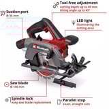 EINHELL Power X-Change Akku-Handkreissäge CG2400SV TE-CS 18/150-2 Li-Solo, 18Volt rot/schwarz, ohne Akku und Ladegerät