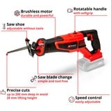 EINHELL Professional Akku-Universal-Säbelsäge TP-AP 18/28 Li BL - Solo, 18Volt rot/schwarz, ohne Akku und Ladegerät