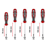 EINHELL Schraubendreher-Set, Außen-Sechsrund 5-teilig rot/schwarz, Ergonomische Zweikomponentengriffe