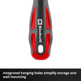 EINHELL Schraubendreher-Set, Außen-Sechsrund 5-teilig rot/schwarz, Ergonomische Zweikomponentengriffe