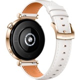 Huawei Watch GT4 41mm (Aurora-B19L), Smartwatch gold/weiß, weiß-braunes Lederarmband