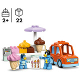 LEGO 10458 DUPLO Bluey Ausflug zur Eisdiele mit Bluey, Konstruktionsspielzeug 