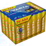 VARTA Longlife Batterie LR03 Box, AAA (Micro) 24 Stück