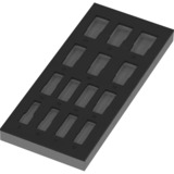 Wera 9828 Schaumstoffeinlage für Zyklop B 3/8" Impaktor Deep Steckschlüsseleinsatz Set 1, leer schwarz/grau, für Tool Rebel Werkstattwagen