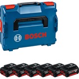 Bosch PRO Akku GBA 18V 4.0Ah Professional, 6 Stück blau/schwarz, L-BOXX, AMPShare Alliance