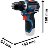 Bosch Professional Akku-Bohrschrauber GSR 12V-32 Professional, 12Volt blau/schwarz, 2x Li-Ionen Akku 2,0Ah, 24-teiliges Zubehör-Set, Werkzeugtasche