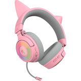 Razer Kraken Kitty V3 Pro Quartz, Gaming-Headset rosa/grau, Bluetooth, USB-Dongle, USB-Kabel