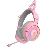 Razer Kraken Kitty V3 Pro Quartz, Gaming-Headset rosa/grau, Bluetooth, USB-Dongle, USB-Kabel