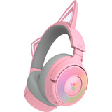 Razer Kraken Kitty V3 Pro Quartz, Gaming-Headset rosa/grau, Bluetooth, USB-Dongle, USB-Kabel