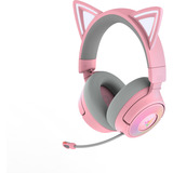 Razer Kraken Kitty V3 Pro Quartz, Gaming-Headset rosa/grau, Bluetooth, USB-Dongle, USB-Kabel