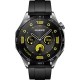 Huawei Watch GT4 46mm (Phoinix-B19F), Smartwatch schwarz/grau, schwarzes Fluorelastomer-Armband