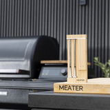Meater Pro Duo, kabelloses Fleischthermometer edelstahl/holz, 75 Meter Reichweite, 2 nummerierte Temperaturfühler