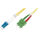 Digitus LWL Patchkabel, Duplex, LC (APC) > LC (PC) Stecker, Singlemode OS2 gelb, 2 Meter