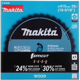 Makita Kreissägeblatt EFFICUT E-24848, Ø 415mm, 35Z Bohrung 30mm, für Akku-Handkreissägen