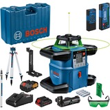 Bosch Akku-Rotationslaser GRL 650 CVHG Professional, 18Volt, mit Baustativ blau, Akku ProCORE18V 4,0Ah, Koffer, grüne Laserlinie