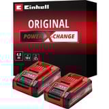 EINHELL Akku Power-X-Change TWIN-PACK 18Volt 4,0Ah rot/schwarz, 2 Stück, ohne Ladegerät