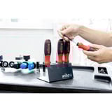 Wiha Schraubendreher mit Bithalter SoftFinish, 1/4" schwarz/rot, mit Ratschenfunktion