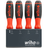 Wiha Schraubendreher mit Bithalter SoftFinish, 1/4" schwarz/rot, mit Ratschenfunktion