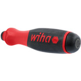 Wiha Schraubendreher mit Bithalter SoftFinish, 1/4" schwarz/rot, mit Ratschenfunktion