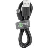 goobay USB 2.0 Kabel, USB-A Stecker > Micro-USB Stecker schwarz, 0,5 Meter