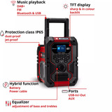 EINHELL TE-CR 18 Li DAB+/FM/BT - Solo, Baustellenradio rot/schwarz, Bluetooth, AUX, USB, ohne Akku und Ladegerät