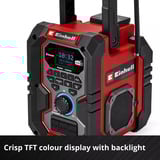 EINHELL TE-CR 18 Li DAB+/FM/BT - Solo, Baustellenradio rot/schwarz, Bluetooth, AUX, USB, ohne Akku und Ladegerät