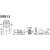 High Peak Familien-Tunnelzelt Garda 4.0 grau/grün