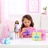Mattel Barbie Party Unboxed Haustier Geburtstag Serie - blaues Kleid, Puppe 