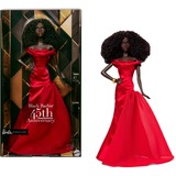 Mattel Barbie Signature Sammlerpuppe zum 45. Jubiläum von Black Barbie  in rotem Kleid von Kitty Black Perkins