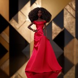Mattel Barbie Signature Sammlerpuppe zum 45. Jubiläum von Black Barbie  in rotem Kleid von Kitty Black Perkins