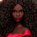 Mattel Barbie Signature Sammlerpuppe zum 45. Jubiläum von Black Barbie  in rotem Kleid von Kitty Black Perkins