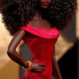 Mattel Barbie Signature Sammlerpuppe zum 45. Jubiläum von Black Barbie  in rotem Kleid von Kitty Black Perkins