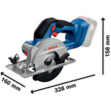 Bosch Professional Akku-Handkreissäge GKS 18V-51 Professional solo, 18Volt blau/schwarz, ohne Akku und Ladegerät, Ø 140mm