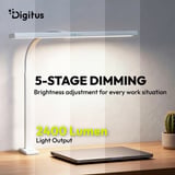 Digitus LED-Schreibtischlampe, LED-Leuchte weiß, 80 cm, 2400 lm, 16 W 