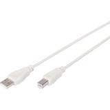 Digitus USB 2.0 Anschlusskabel USB-A (Stecker) > USB-B (Stecker) beige, 1,8 Meter