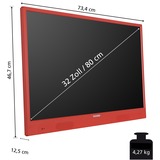 Telefunken PL32OI Mobiler-Akku-TV, LED-Fernseher 80 cm (32 Zoll), orange, WXGA (HD-ready), Triple Tuner, Akku, Smart-TV