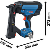 Bosch Professional Akku-Holztacker GTH 18V-38 2M Professional solo, 18Volt, Elektrotacker blau/schwarz, ohne Akku und Ladegerät